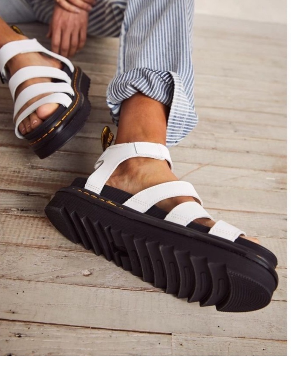 Free People x Dr. Martens Blaire Hydro Leather Flatform Gladiator Sandals s - Picture 8 of 8